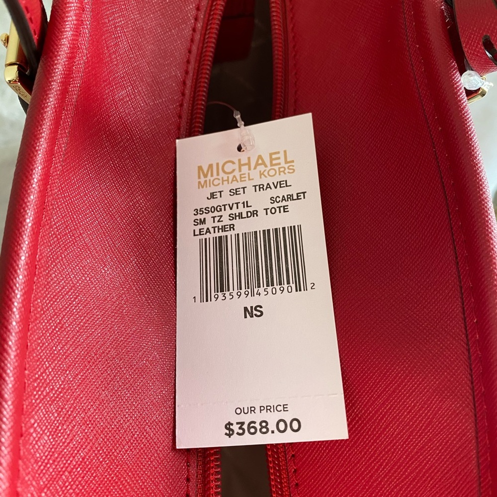 MK jet set travel tote ( scarlet) & wallet - Picture 6 of 8